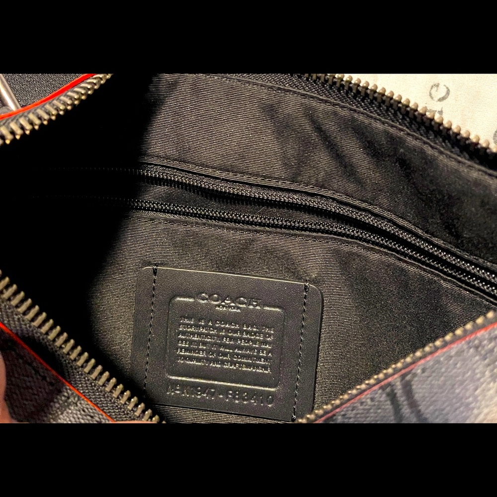 Original Coach crossbody red trim & letters for a little POP!